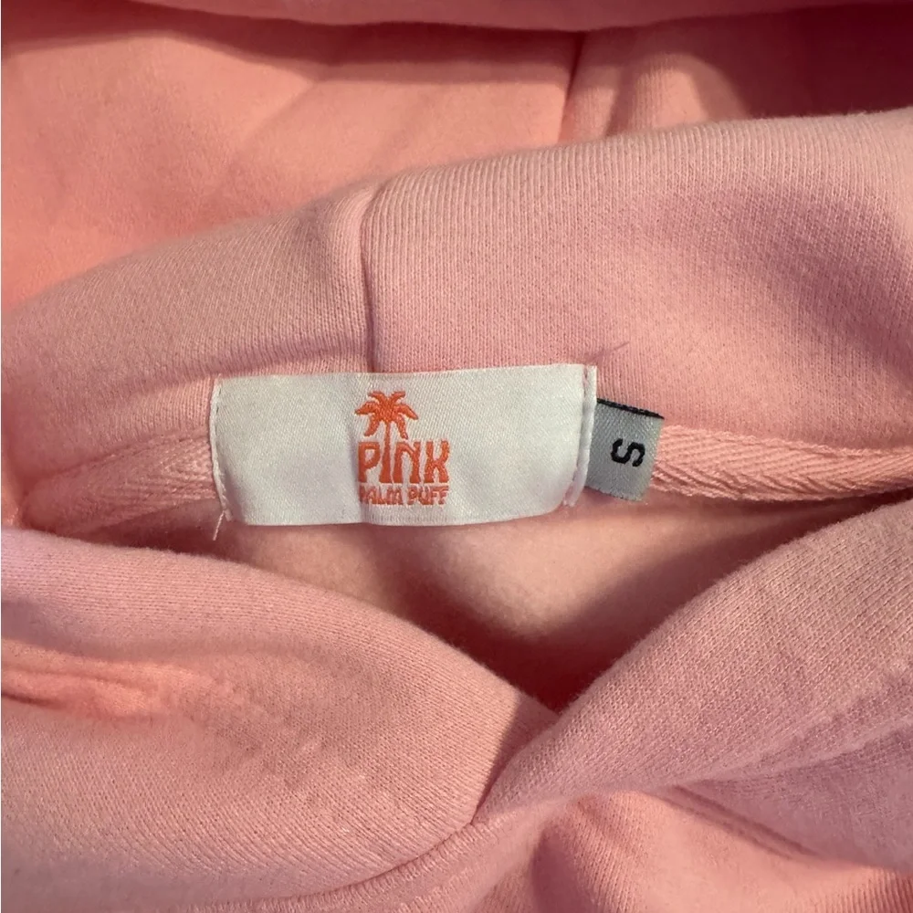 Pink Palm Puff Women's Hoodie - Picture 2 of 7